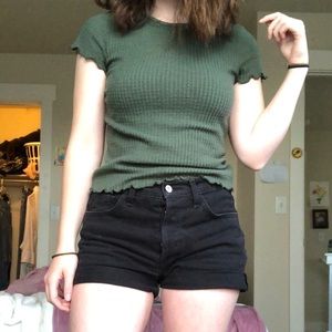 Waffle print short sleeve